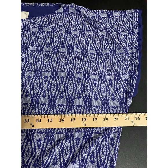 Chicos Size 1 Womens Medium M Short Sleeve Top Ruched Banded Waist Lined - Picture 6 of 7